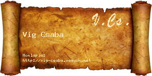 Vig Csaba névjegykártya